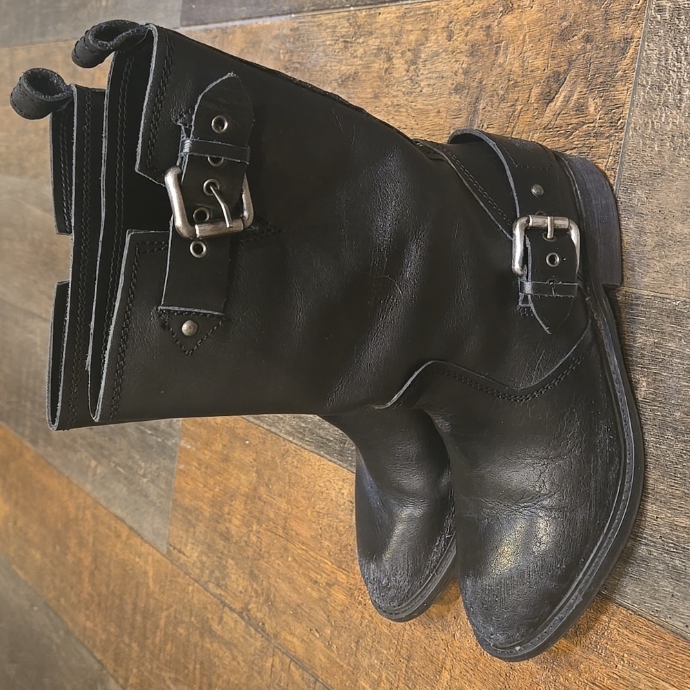 Zara Leather Moto Boots